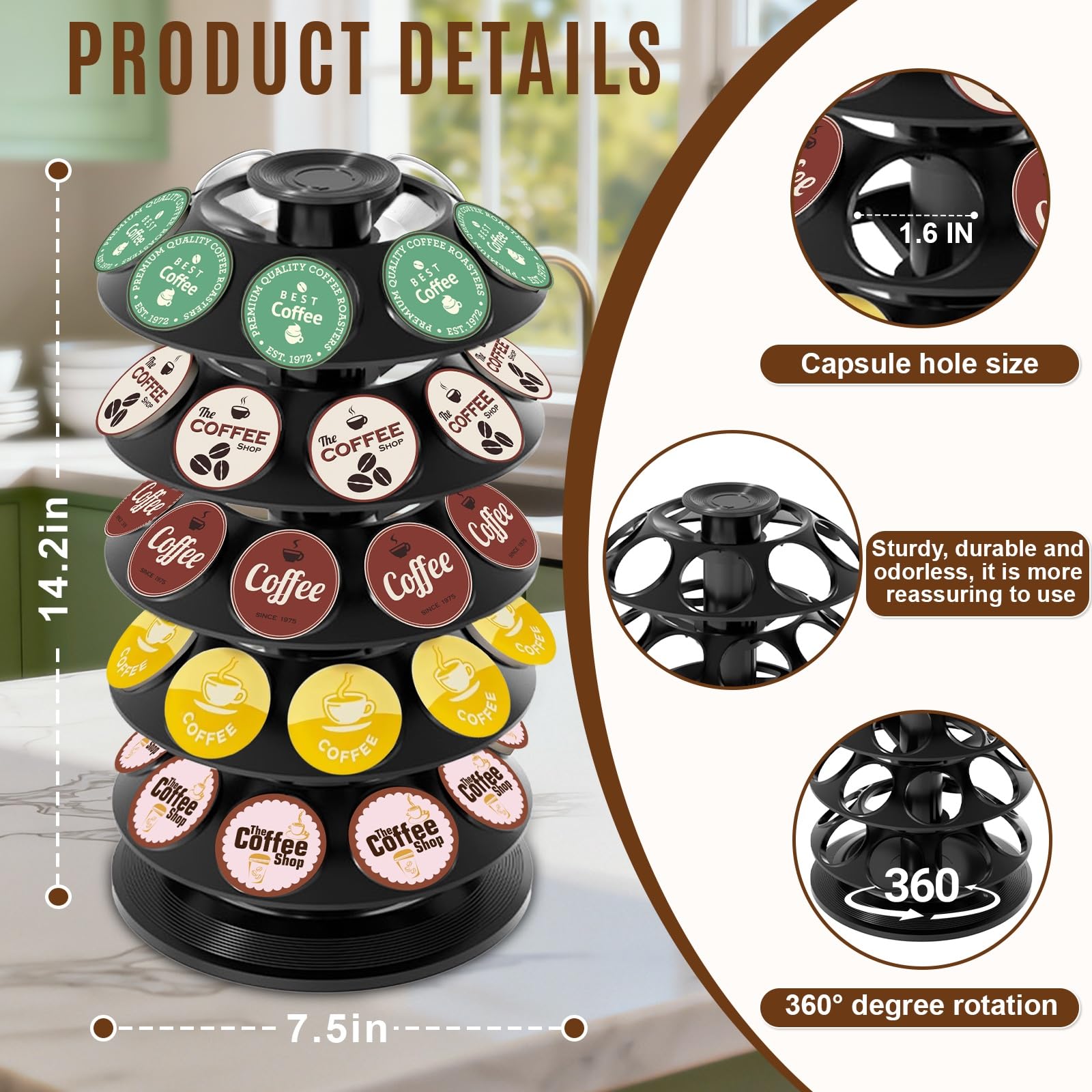 360 degree turntable spinning for Keurig pods