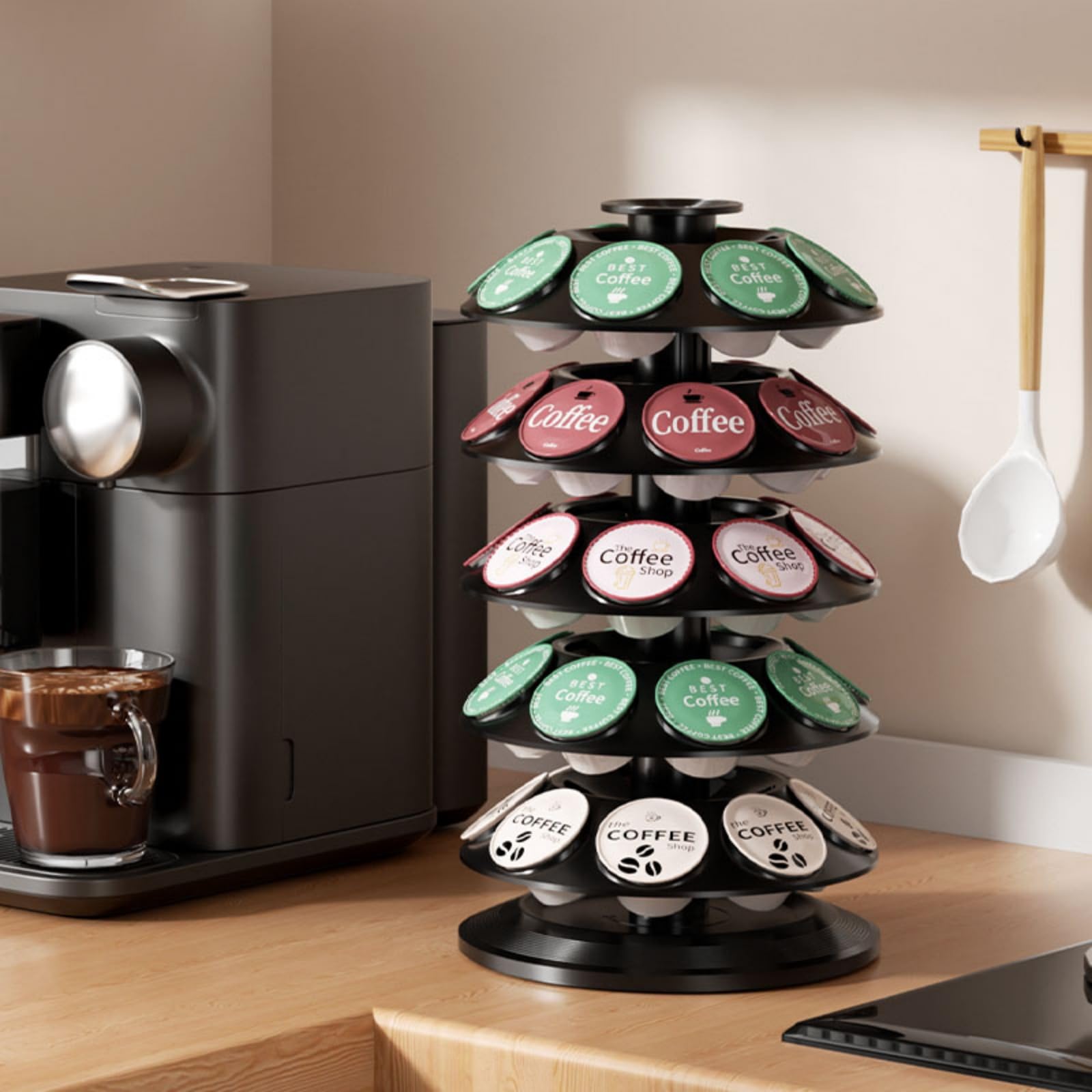 Gift ready TOMSHUB K Cup Holder for Keurig and Dolce Gusto