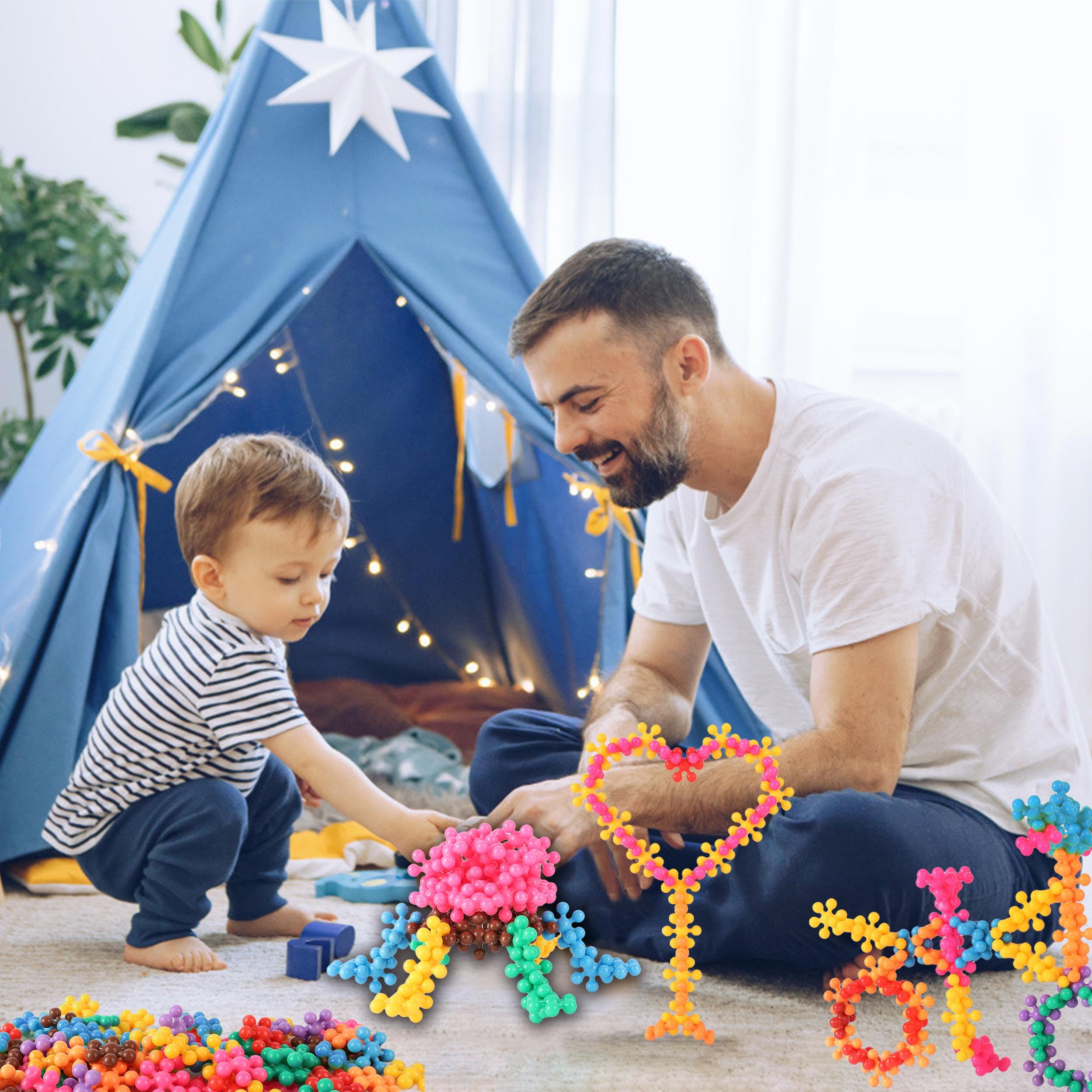 Classroom or group play using TOMYOU 200 piece blocks