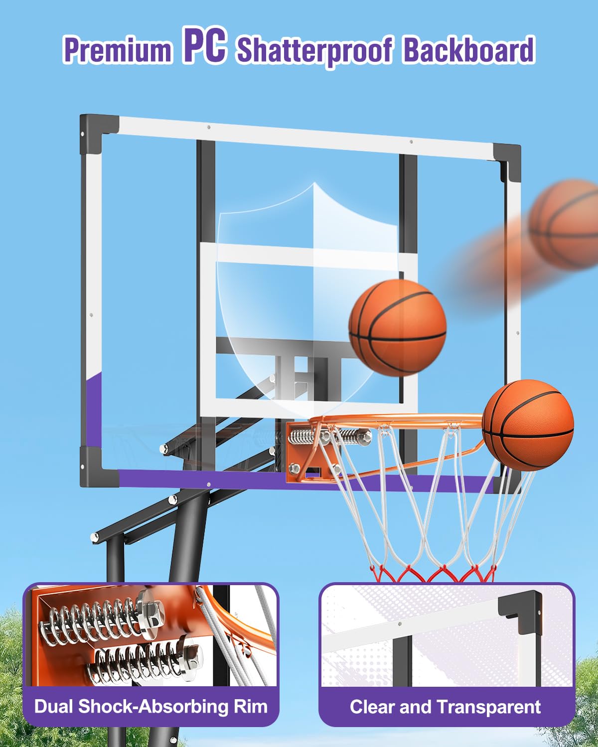 HEIGHT adjustable TONBUX hoop from 5.3 to 10 feet