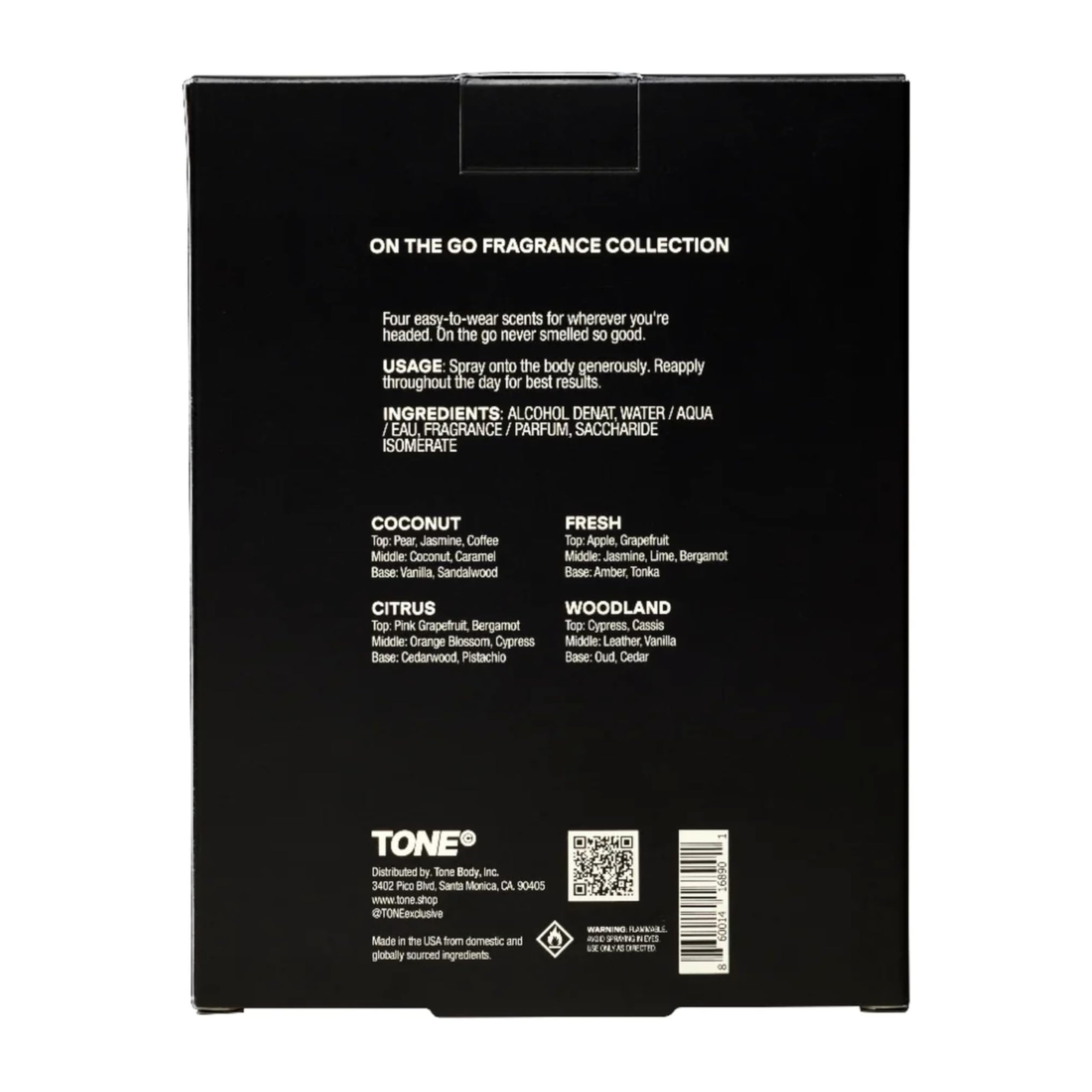TONE 0.3 fl oz each four scents travel kit alt text