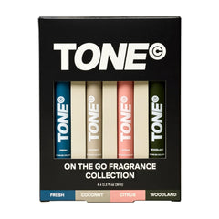 TONE four-piece on-the-go cologne sample pack front view