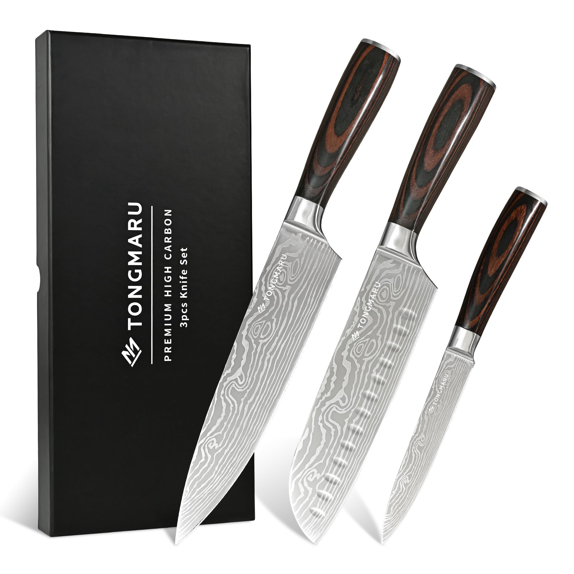 Tongmaru 3 Pcs Premium High Carbon Knife Sets main blade set