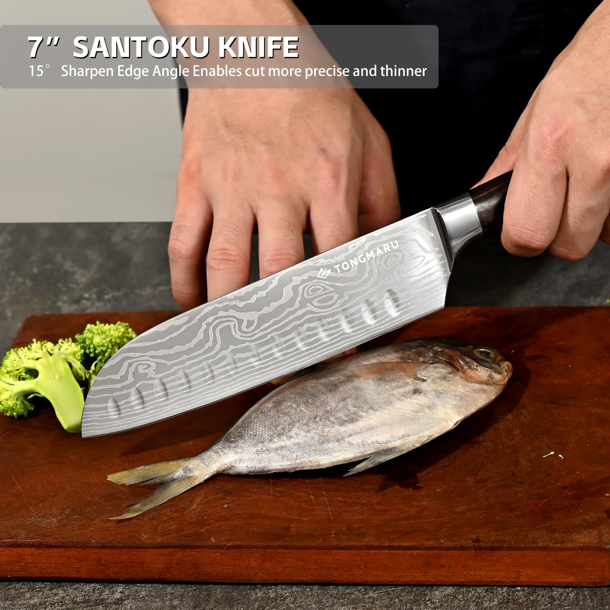 Laser Damascus pattern blade Tongmaru
