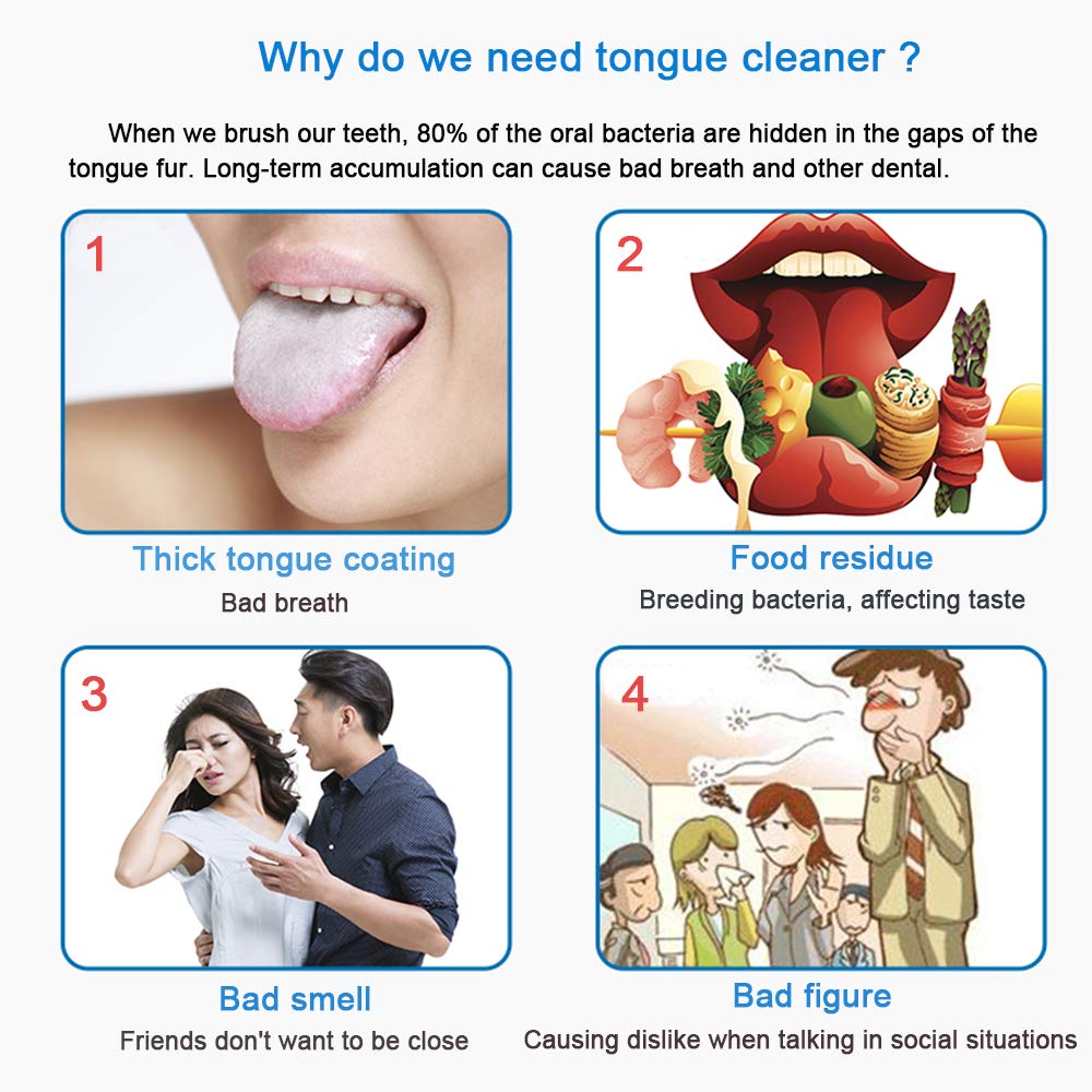 Tongue Scraper Cleaner adults kids with carrying cases