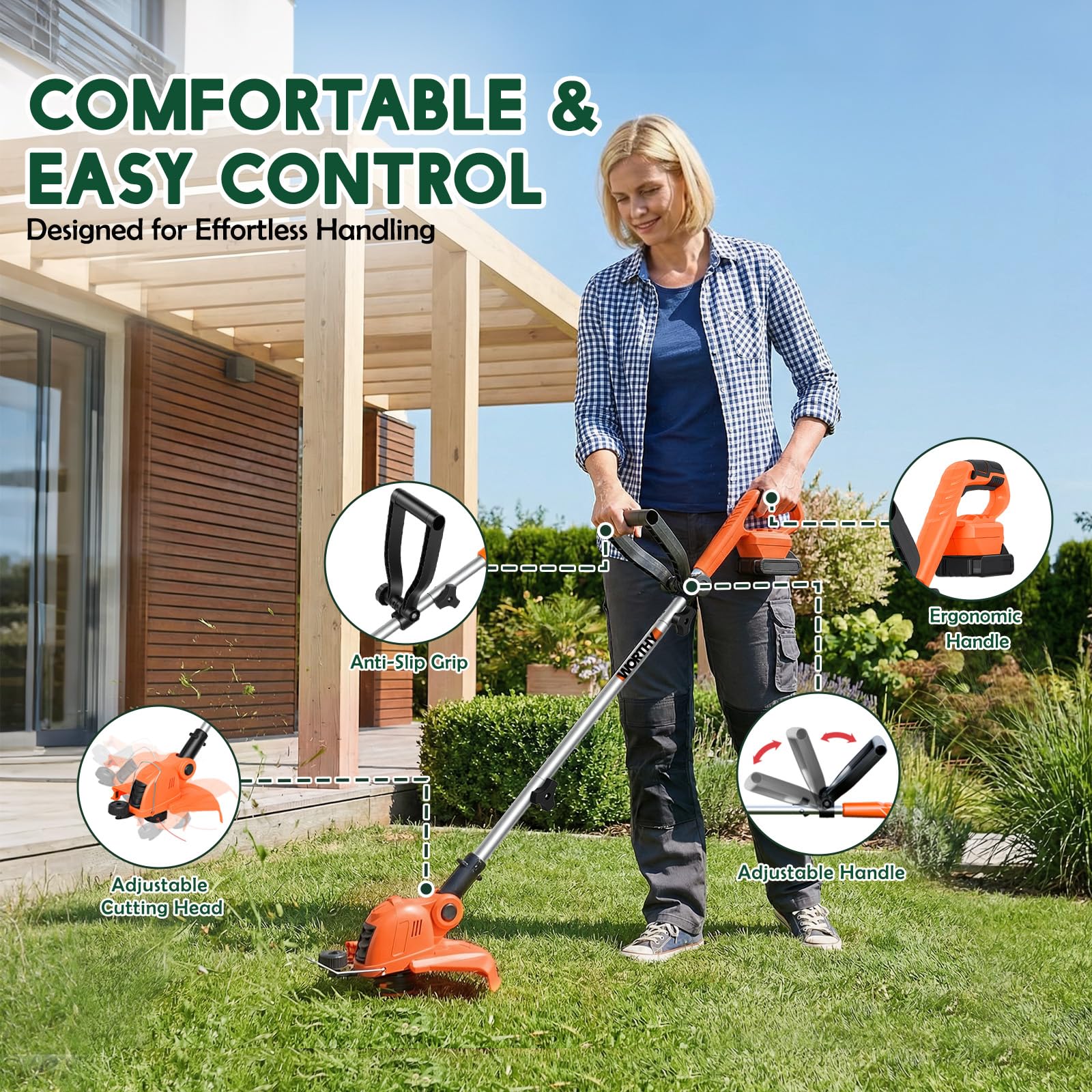 2-in-1 trimmer and lawn edger configuration image