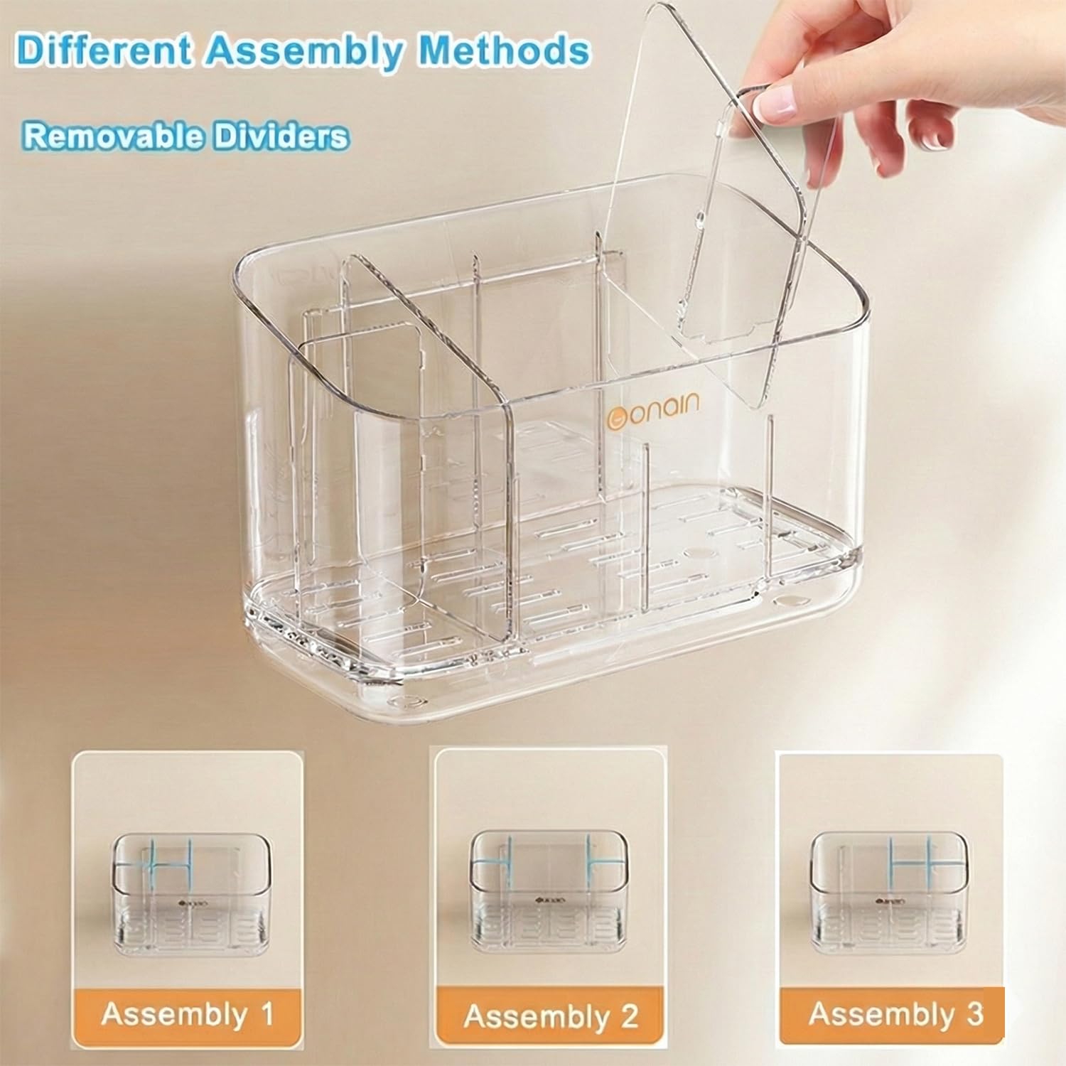 Toothpaste and toothbrush organizer in clear acrylic