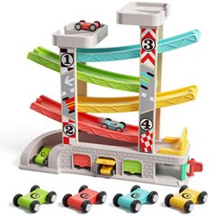 Top Bright car ramp toys product image showing layout of ramps and cars