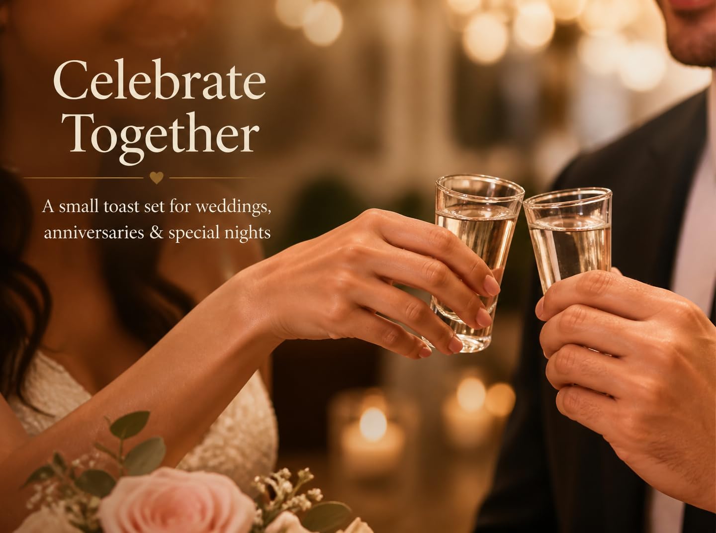 Two-piece couples shot glass set by Bella Badge Designs