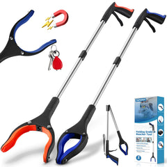 TOPGROT 2-Pack Grabber Reacher Tool with 34 inch foldable reach