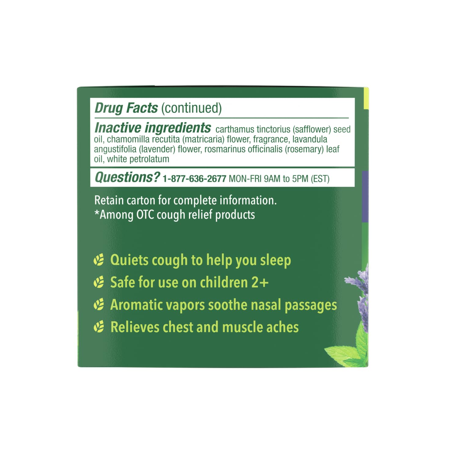Topical chest rub analgesic Mentholatum for cold symptoms