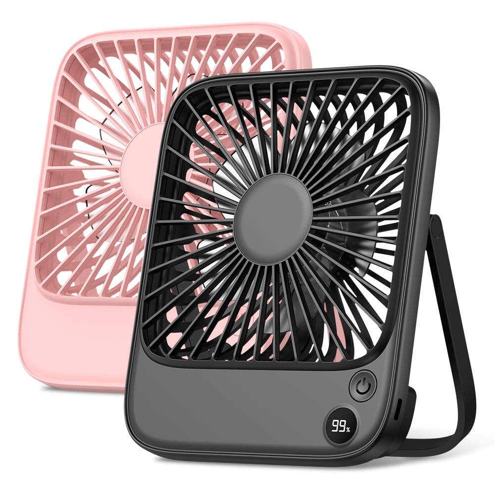 TOPK 2 pack portable desk fan front view