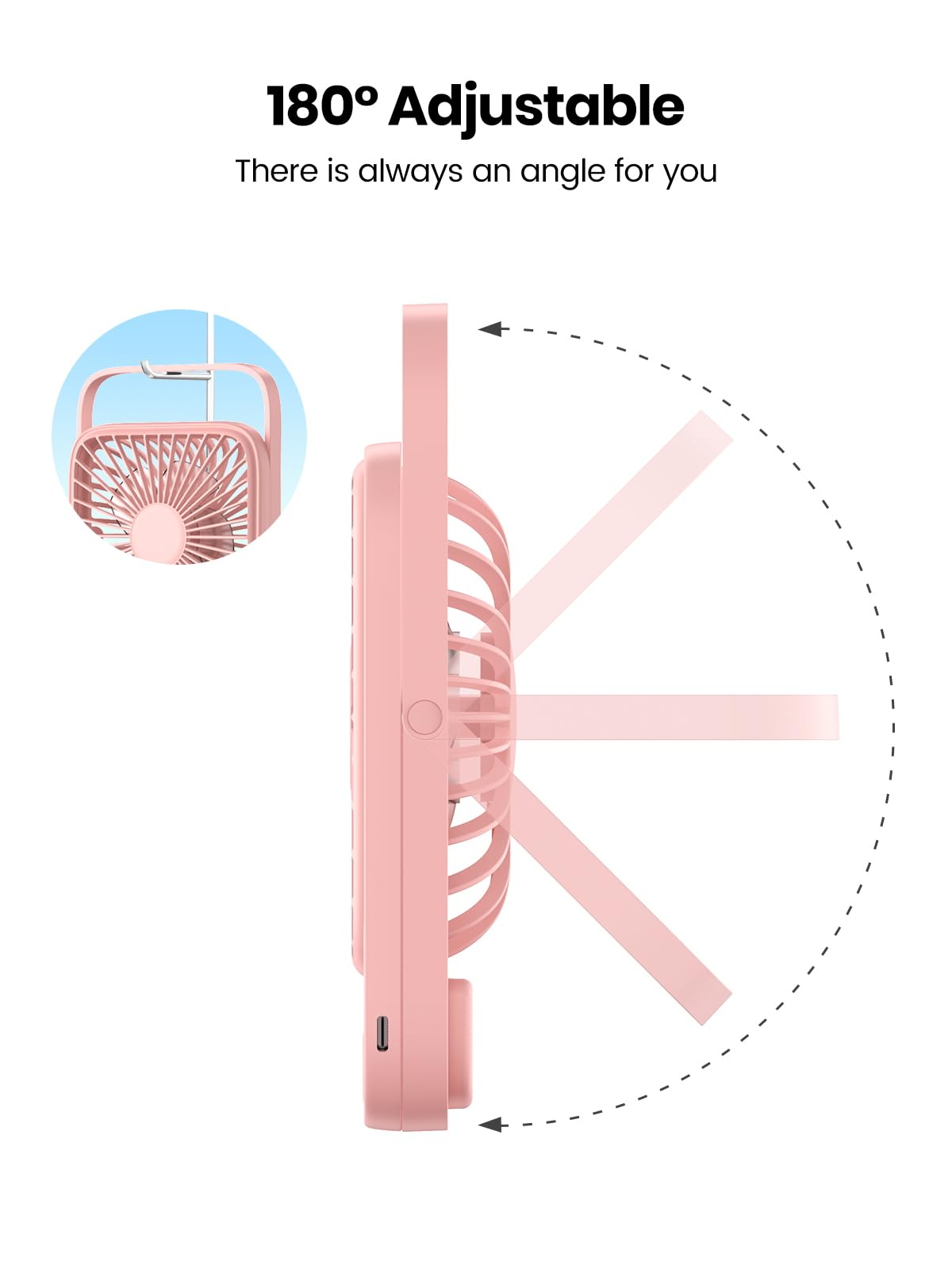 TOPK 2 pack portable desk fan LED display USB-C port