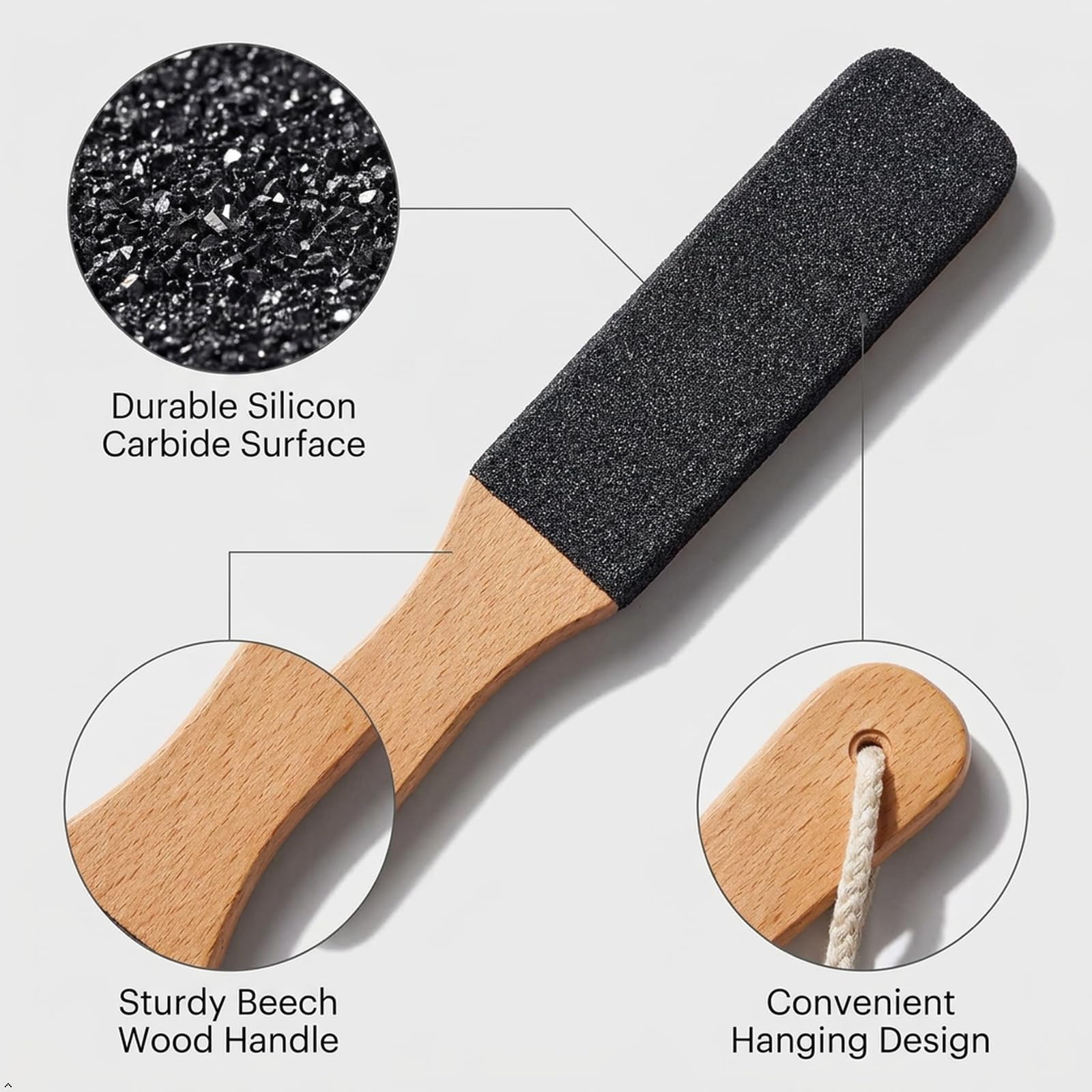 TOPMEET Foot File with hanging hole for storage