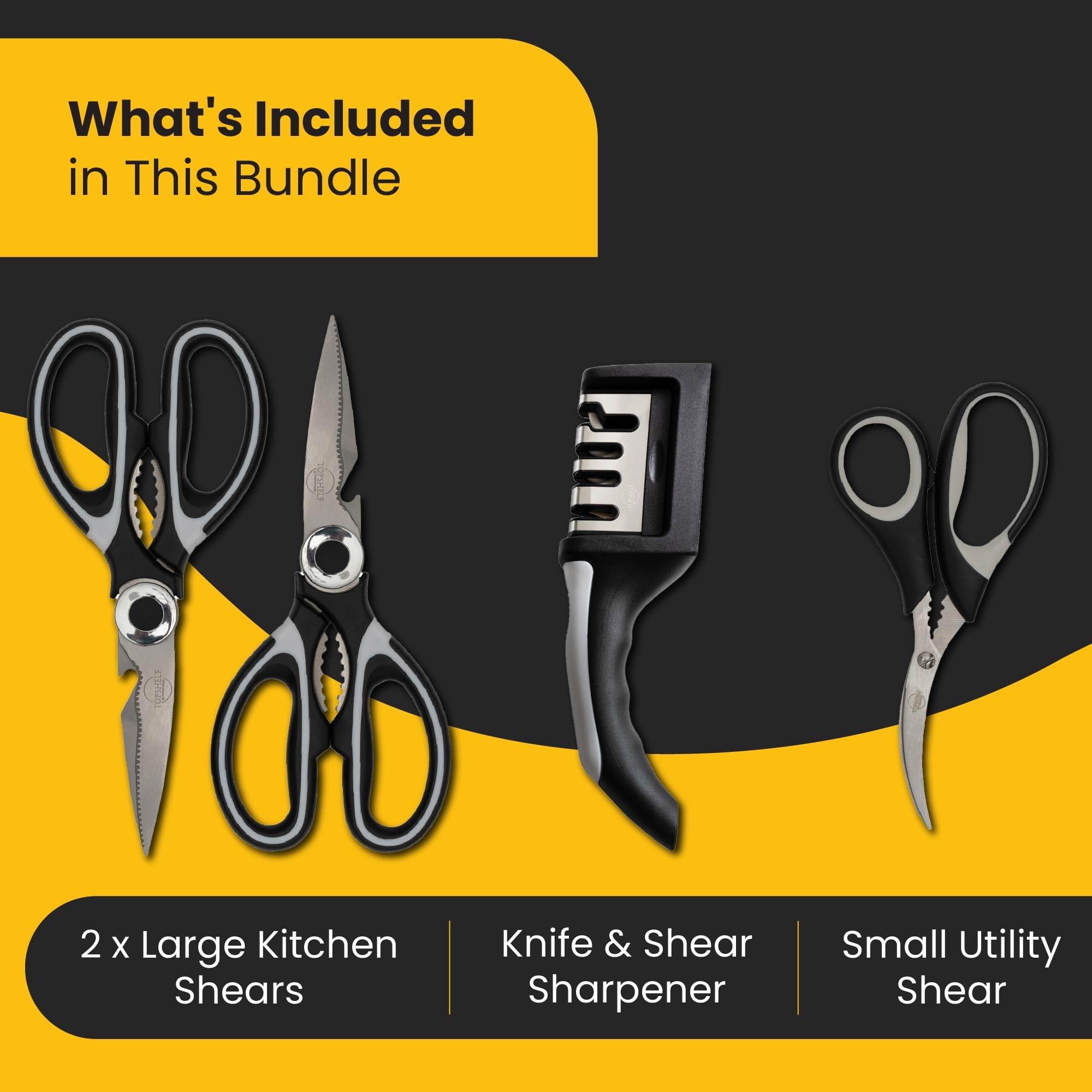TopShelf Kitchenware four piece set kitchen shears group photo