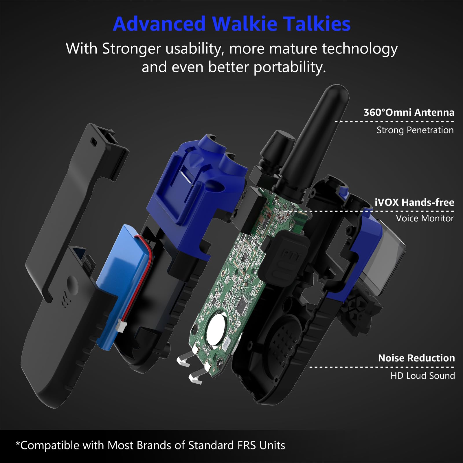 Topsung walkie talkies 22 frs channels 121 privacy codes