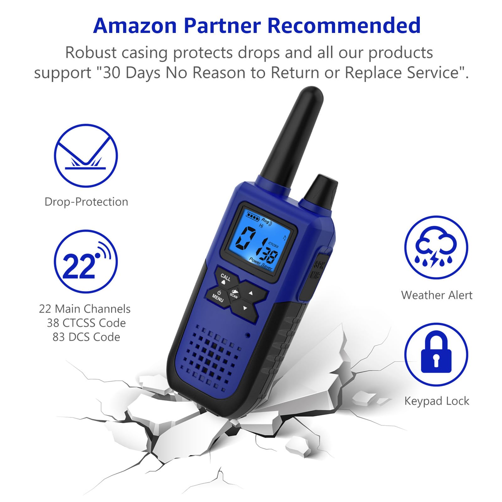 Topsung walkie talkies compact carry with Y cable