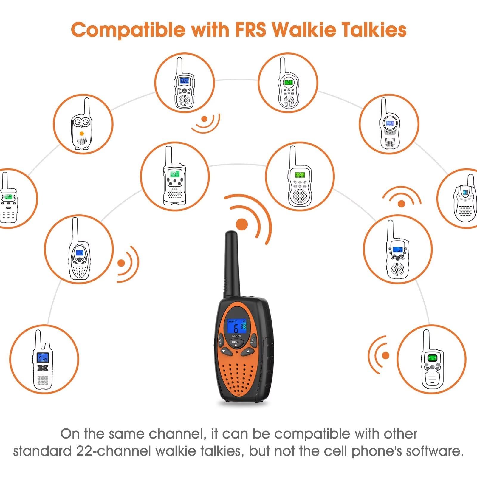 Two walkie talkies included in the Topsung M880 2 pack set