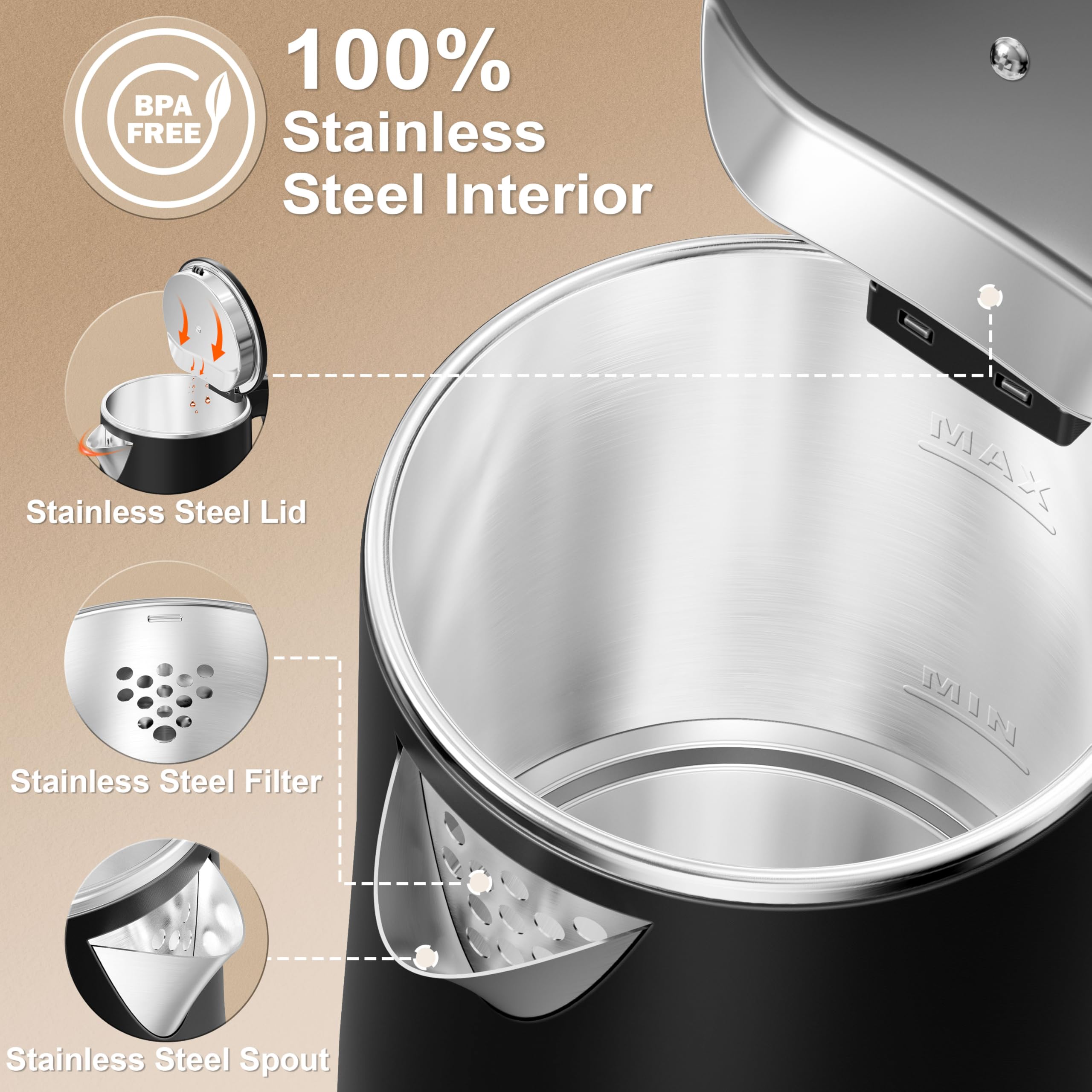 Auto shut-off and boil-dry protection TOPWIT