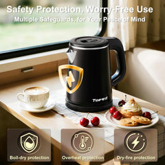 LED indicator and ergonomic handle on TOPWIT kettle