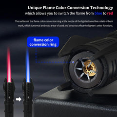 Torch Lighter with red and blue flame color conversion