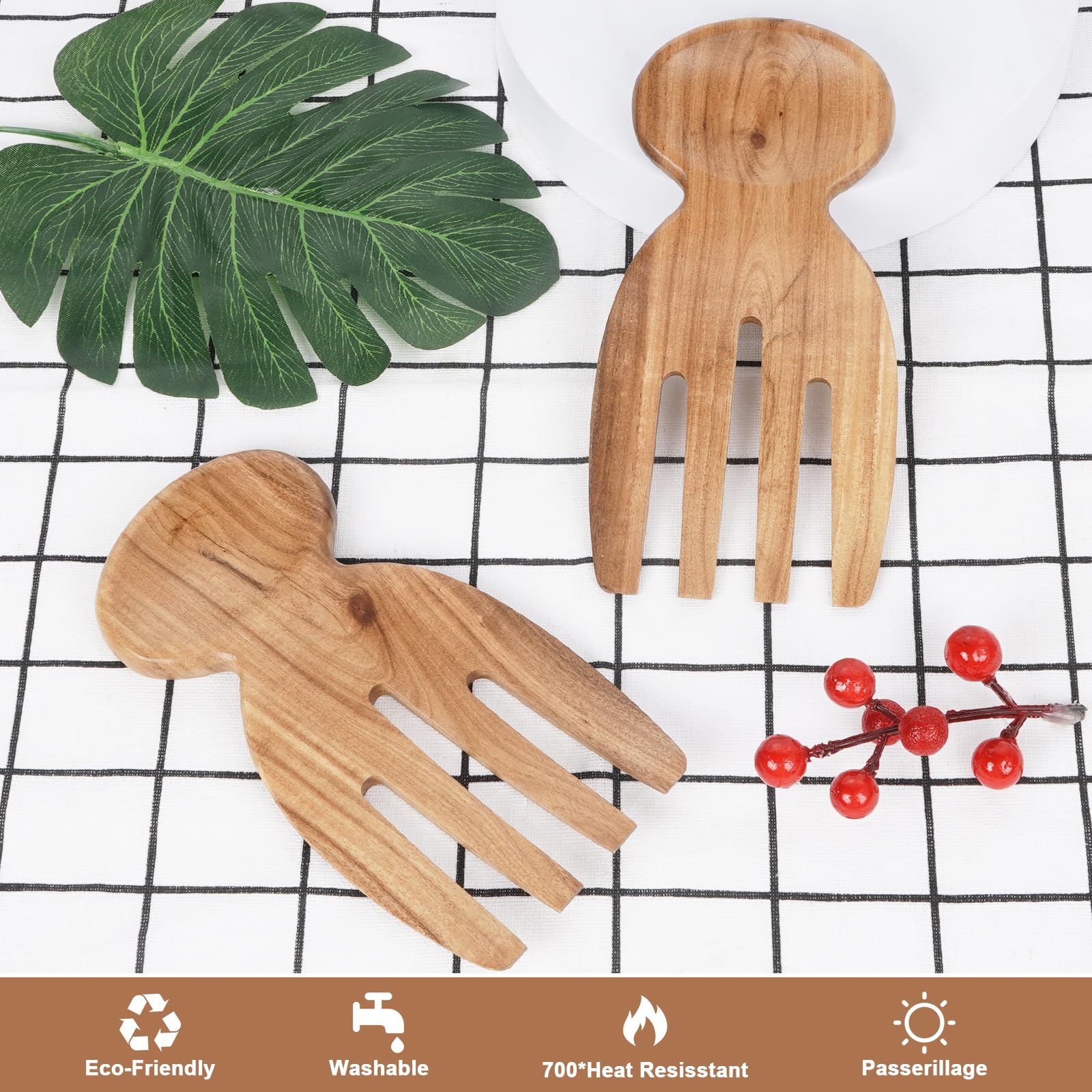 Toss and serve salad hands 6.69 x 3 inches