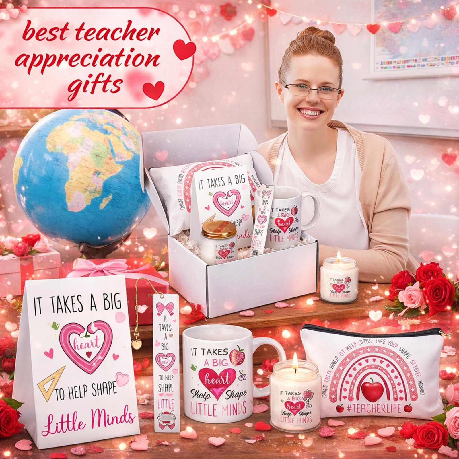 Tosstuki linen makeup bag for teachers gift set
