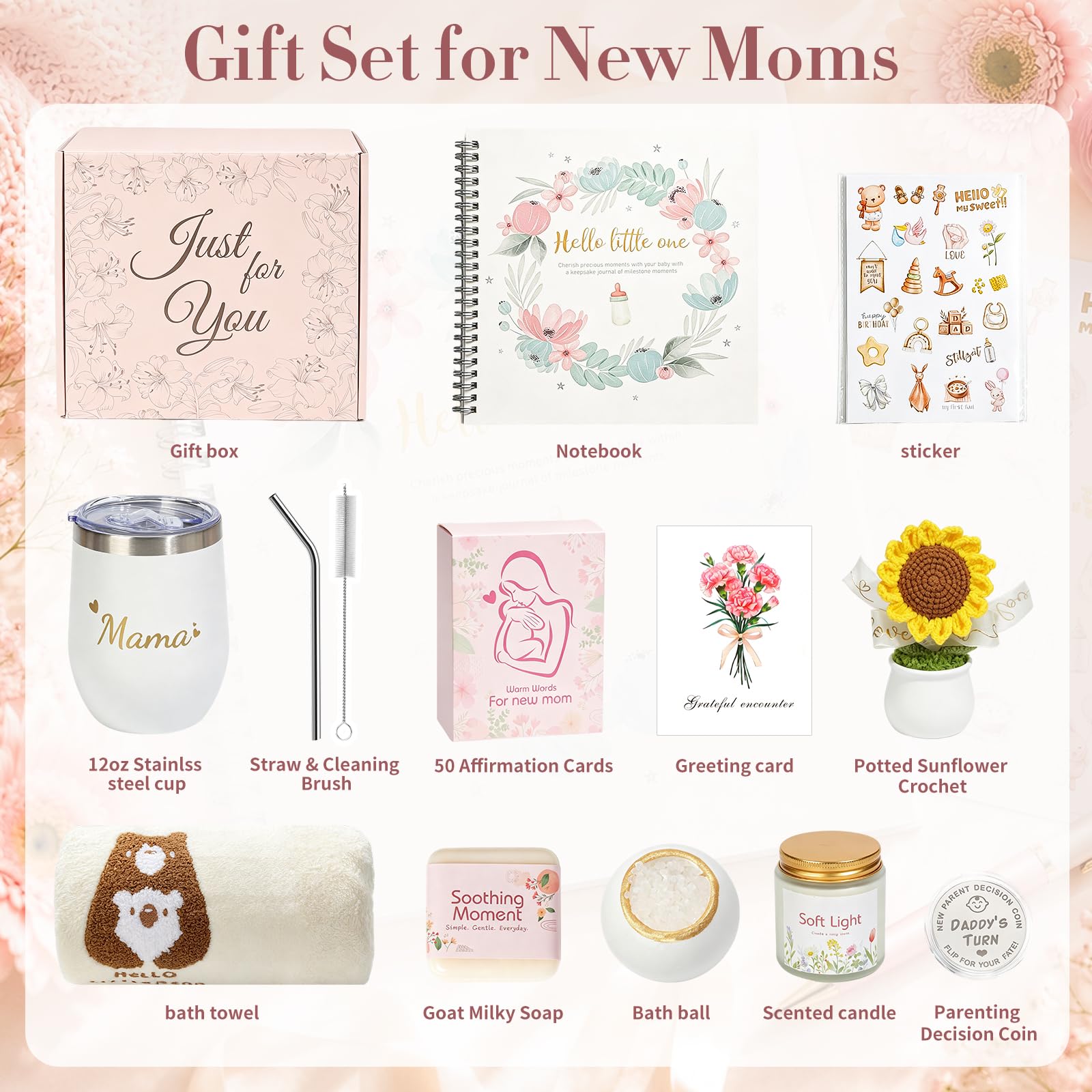 Scented candle included in Totiro New Mom Gift Basket