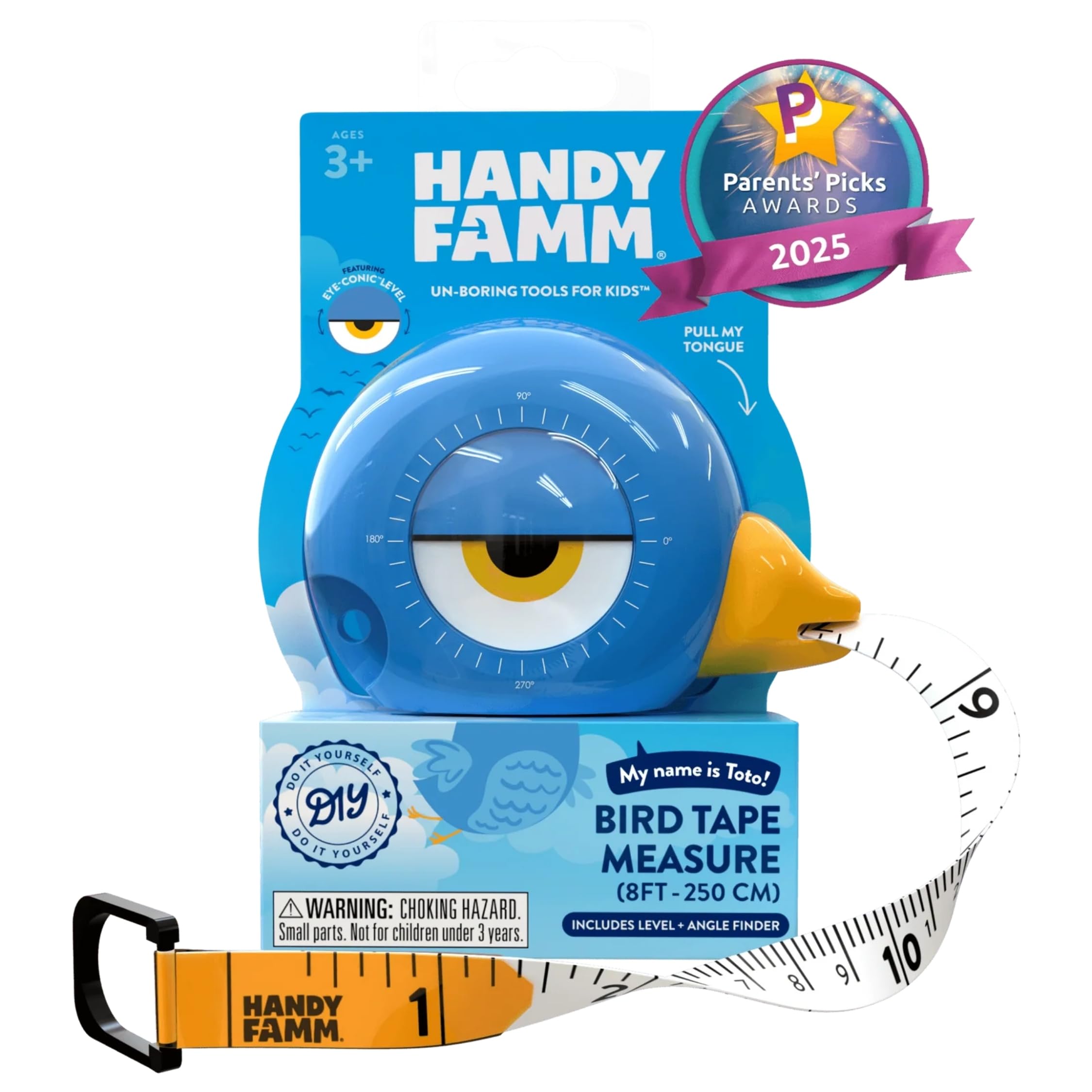 Toto blue kids tape measure retractable 96 inch cm