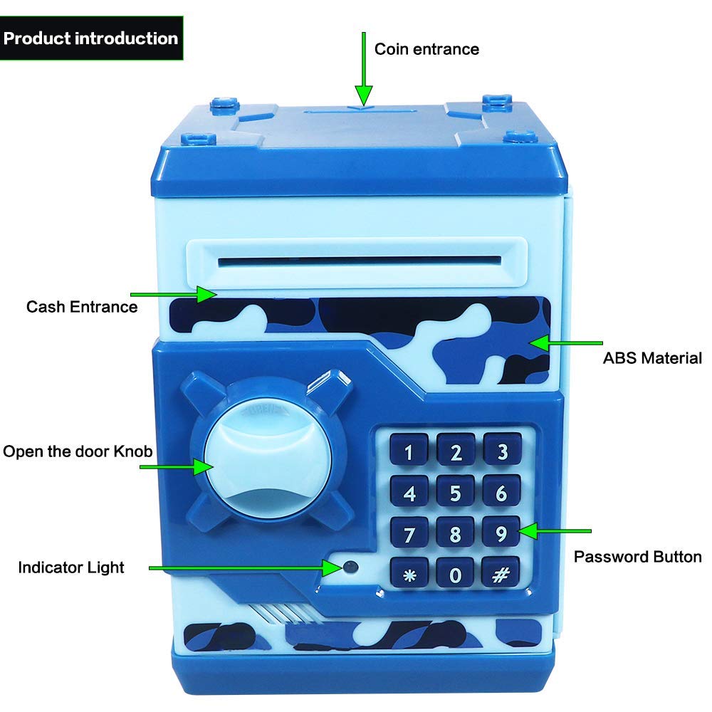 Electronic mini ATM piggy bank cash inlet