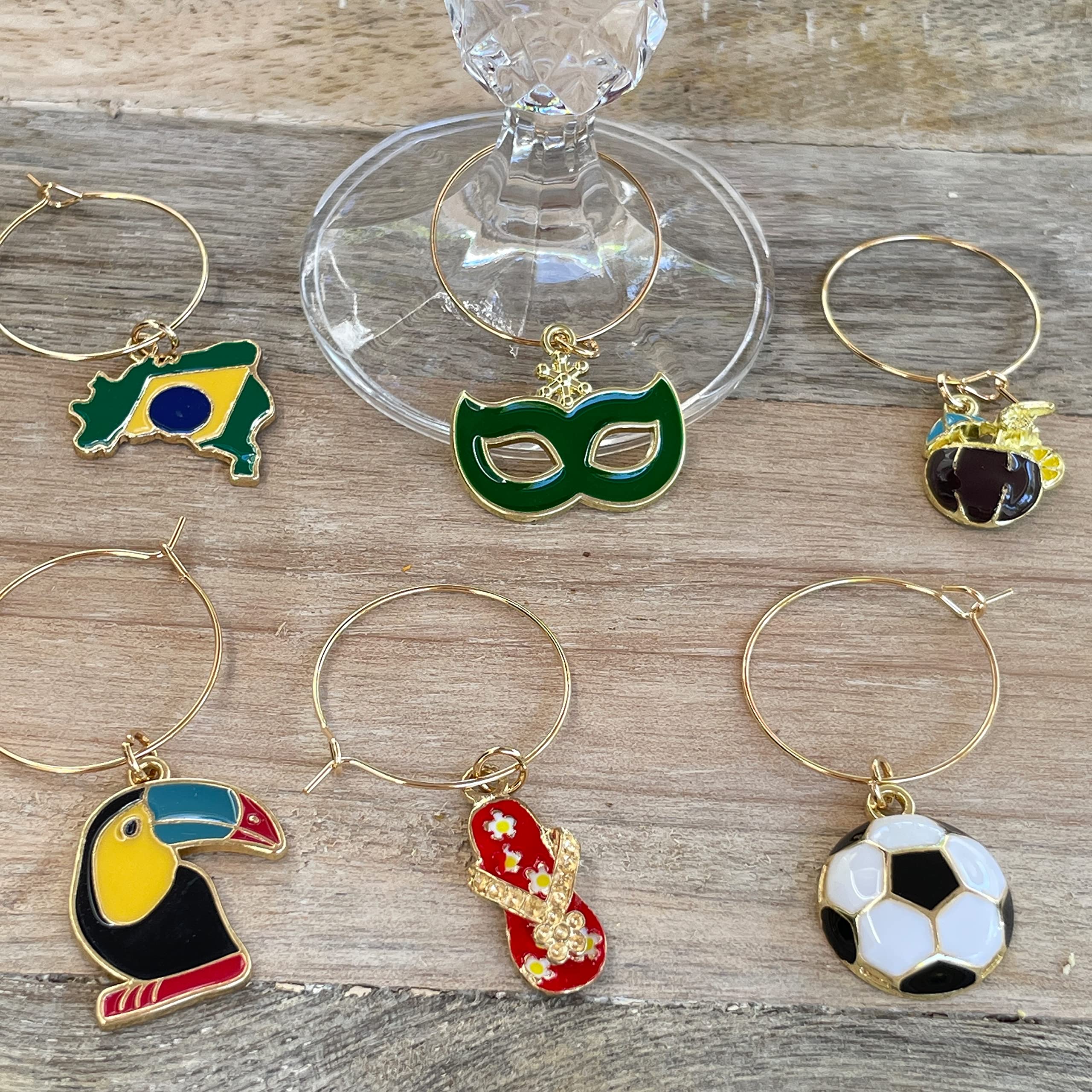 toucan flip flop cocktail charm for wine glass