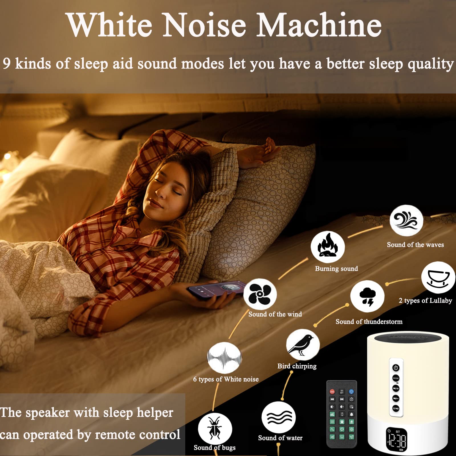 Touch bedside lamp with dimmable brightness image