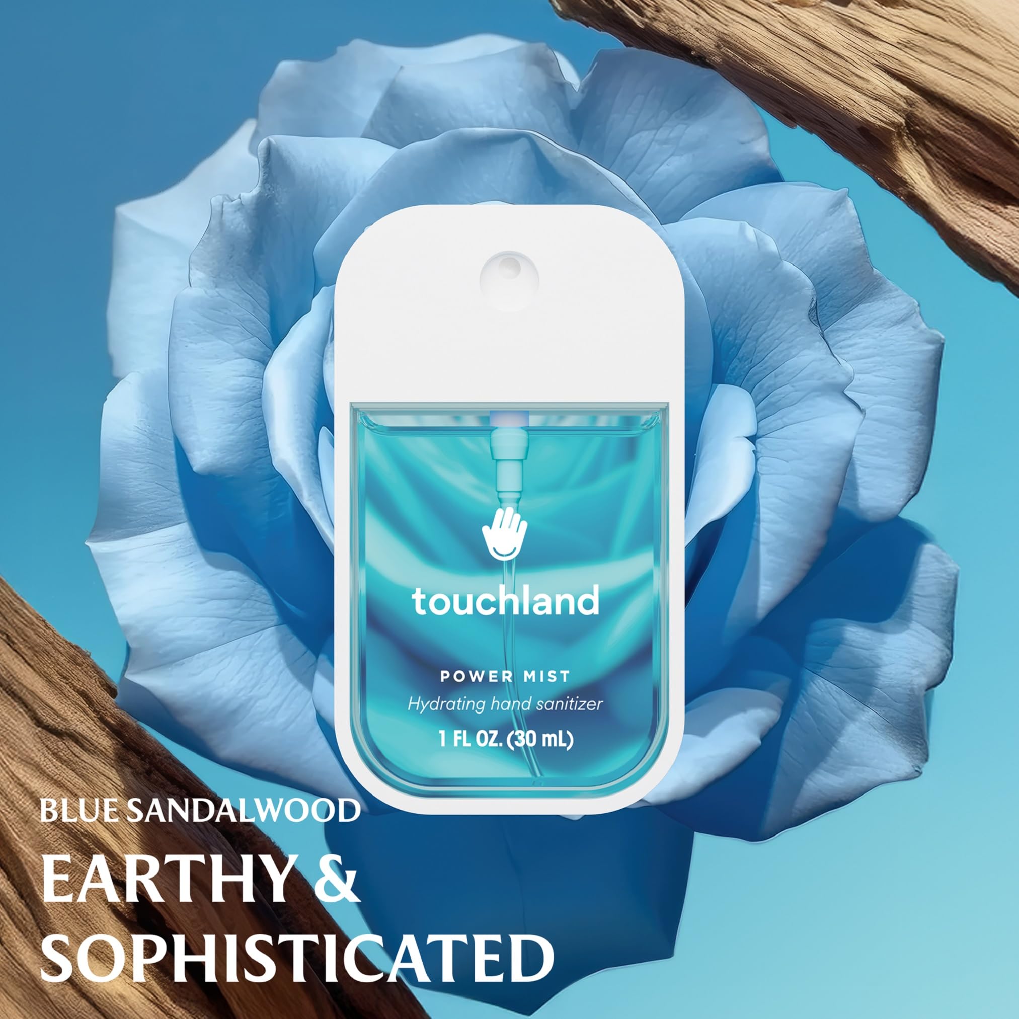 Touchland Dream 5 blue sandalwood scented hand sanitizer mist