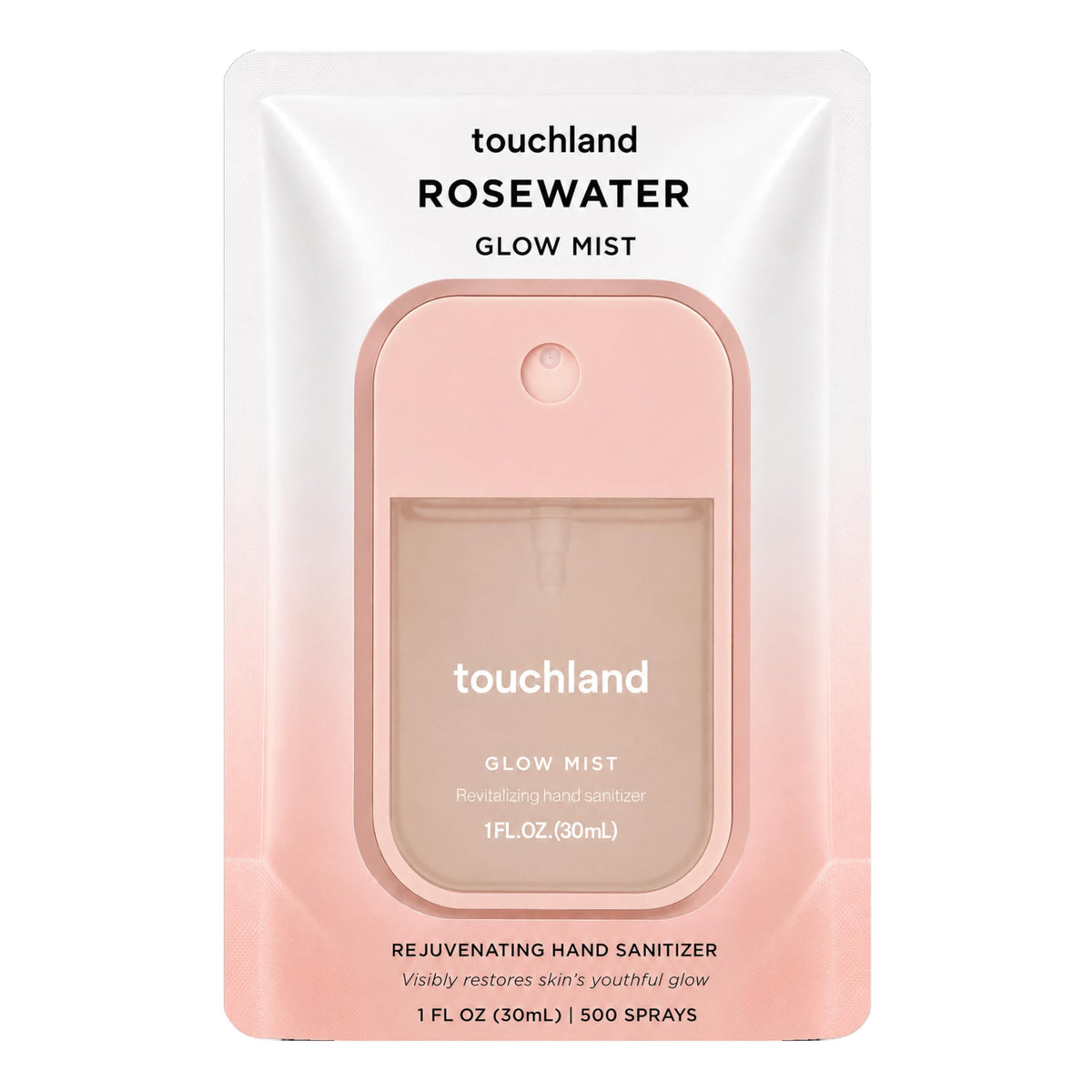 Touchland Glow Revitalizing Hydrating Hand Sanitizer Spray Travel Size bottle