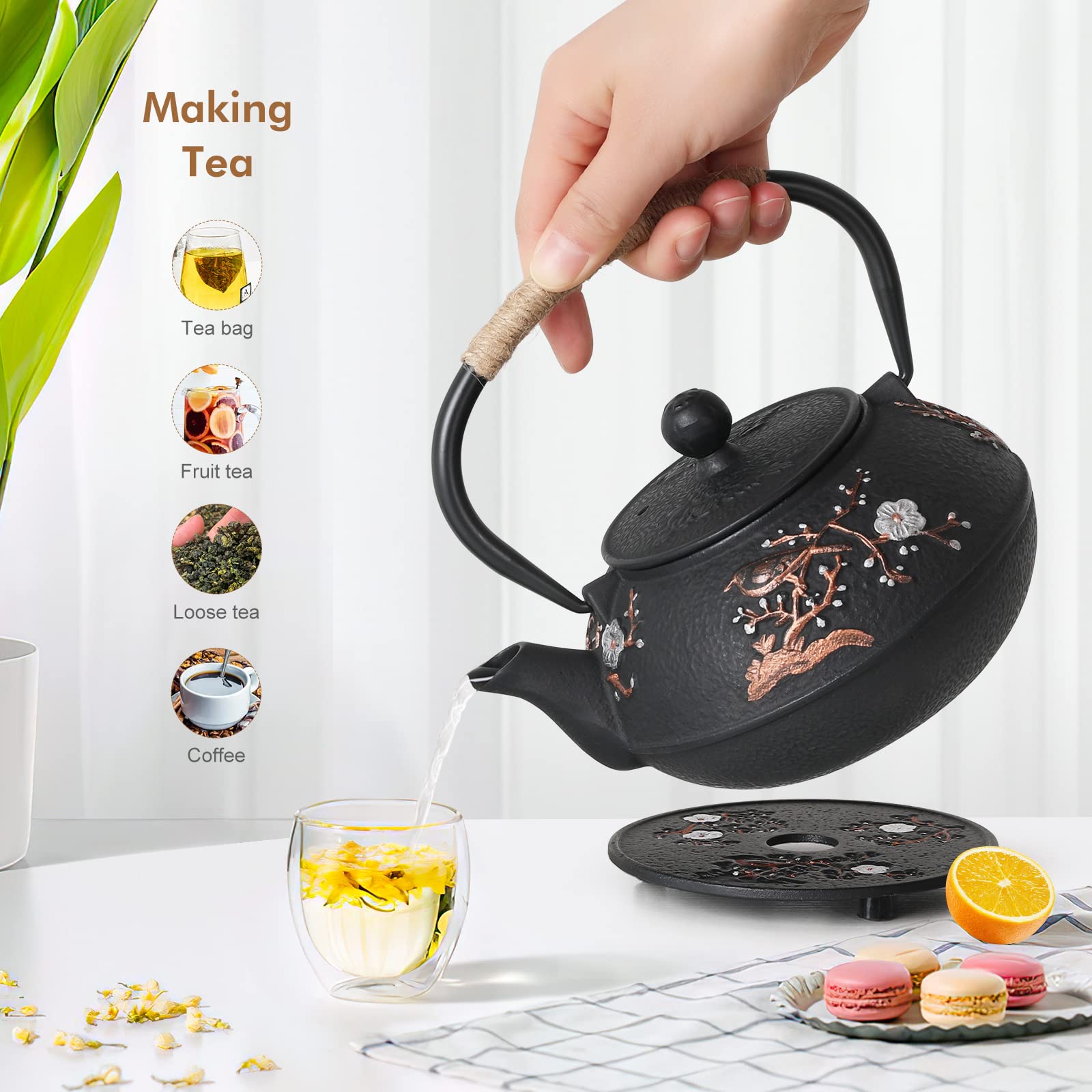 Tovacu Tea Pot Trivet Cast Iron packaging