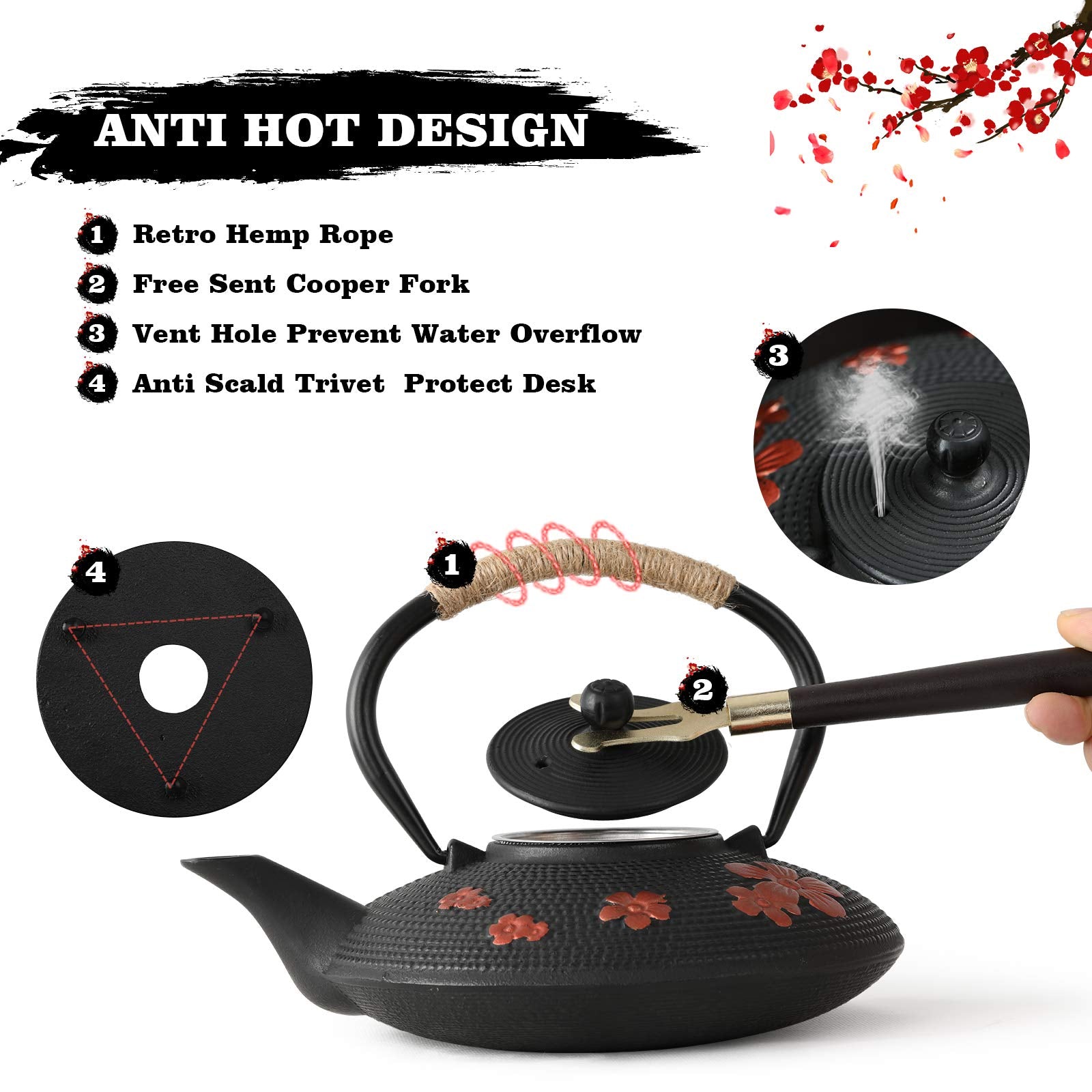 TOVACU kettle with infuser for stovetop