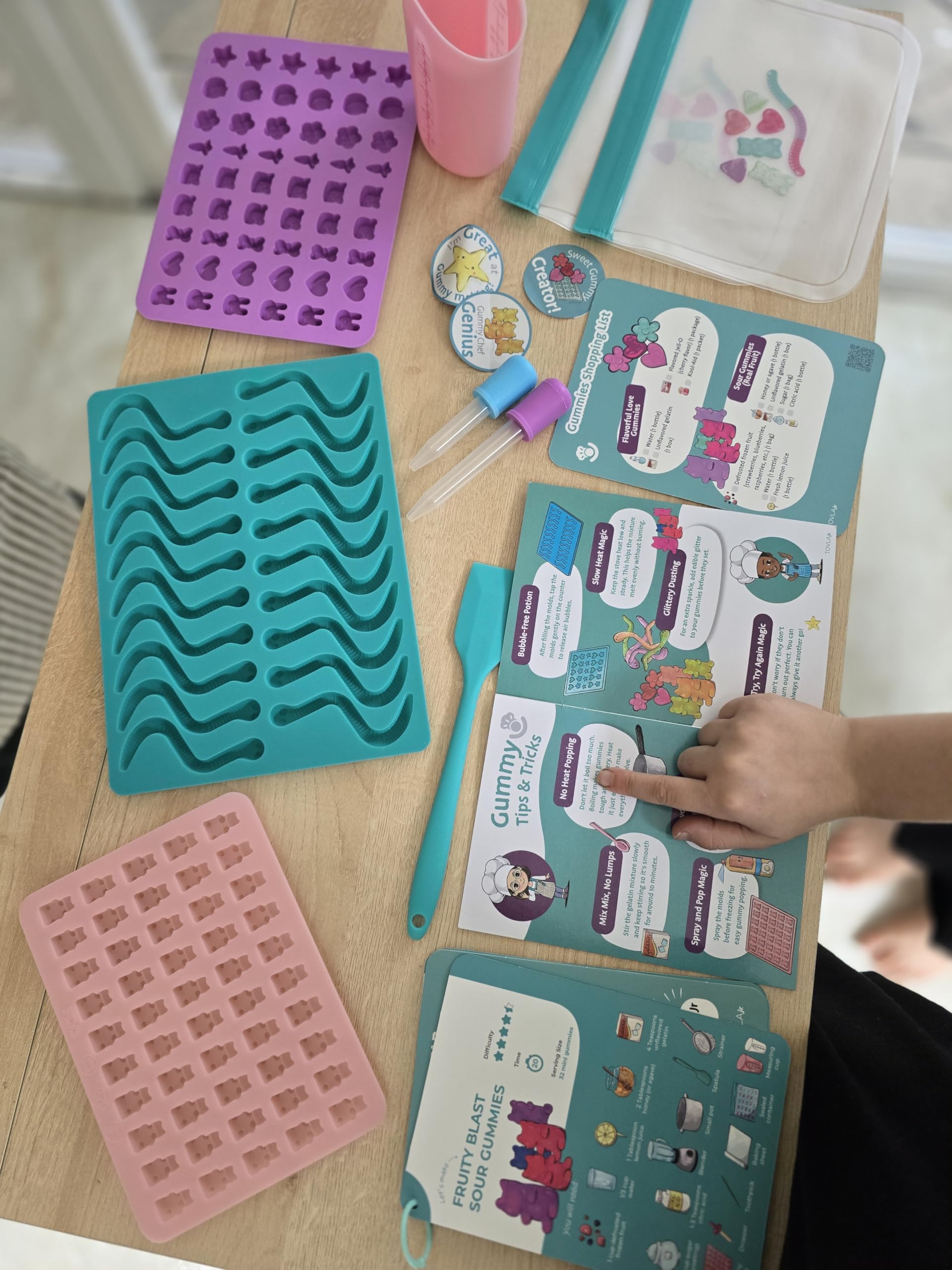 Educational booklet with gummy history and tips