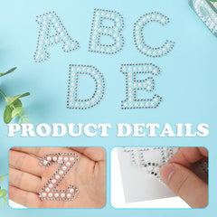 Self adhesive pearl rhinestone letters for DIY projects