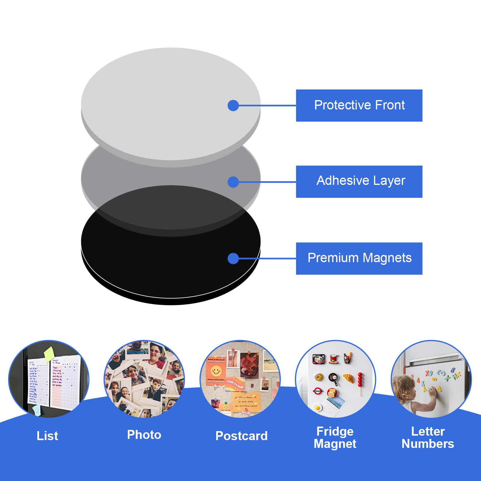 Flexible rubber magnet material with adhesive backing