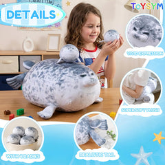 Soft short plush fabric seal plush for cuddling