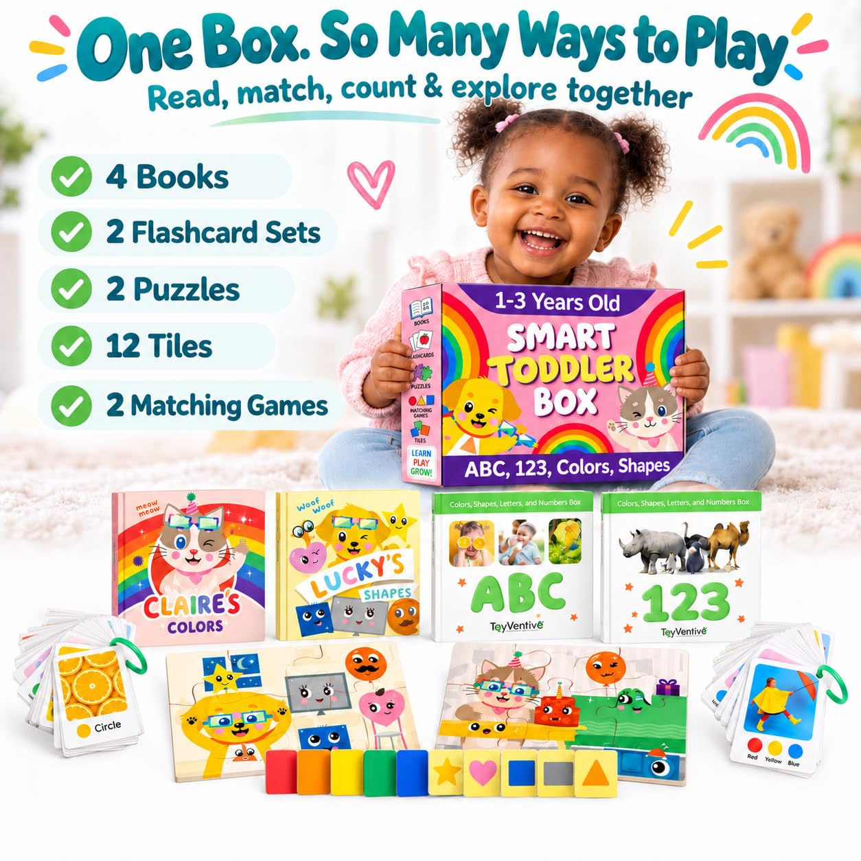 TOYVENTIVE 3 Year Old Girl Birthday Gift flashcards component image