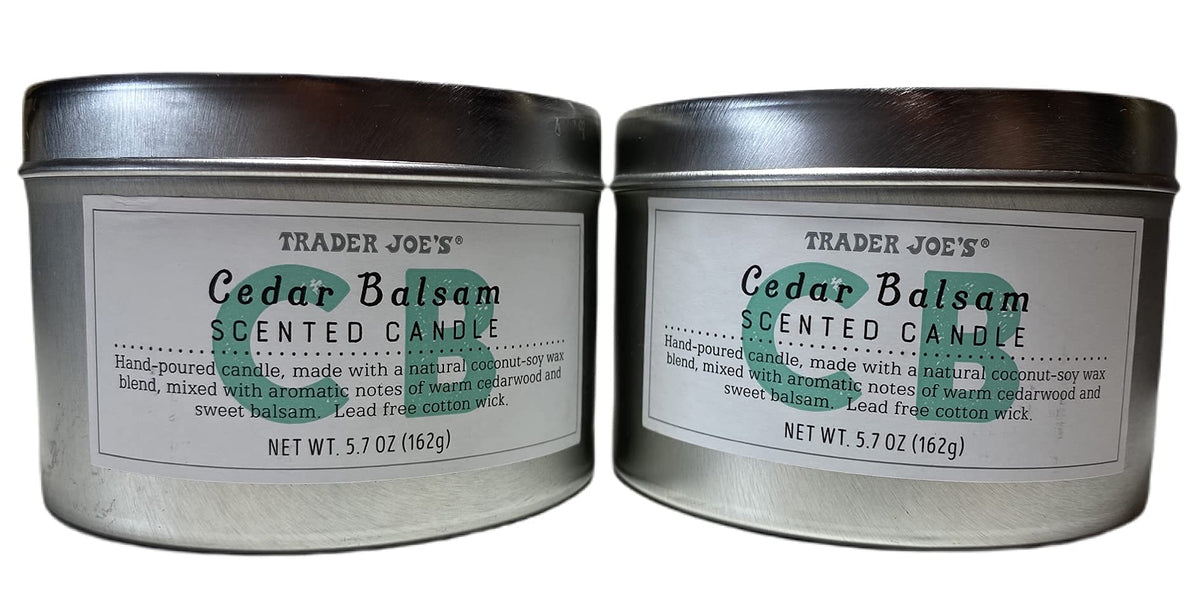 Trader Joe's Cedar Balsam Scented Candle in tin