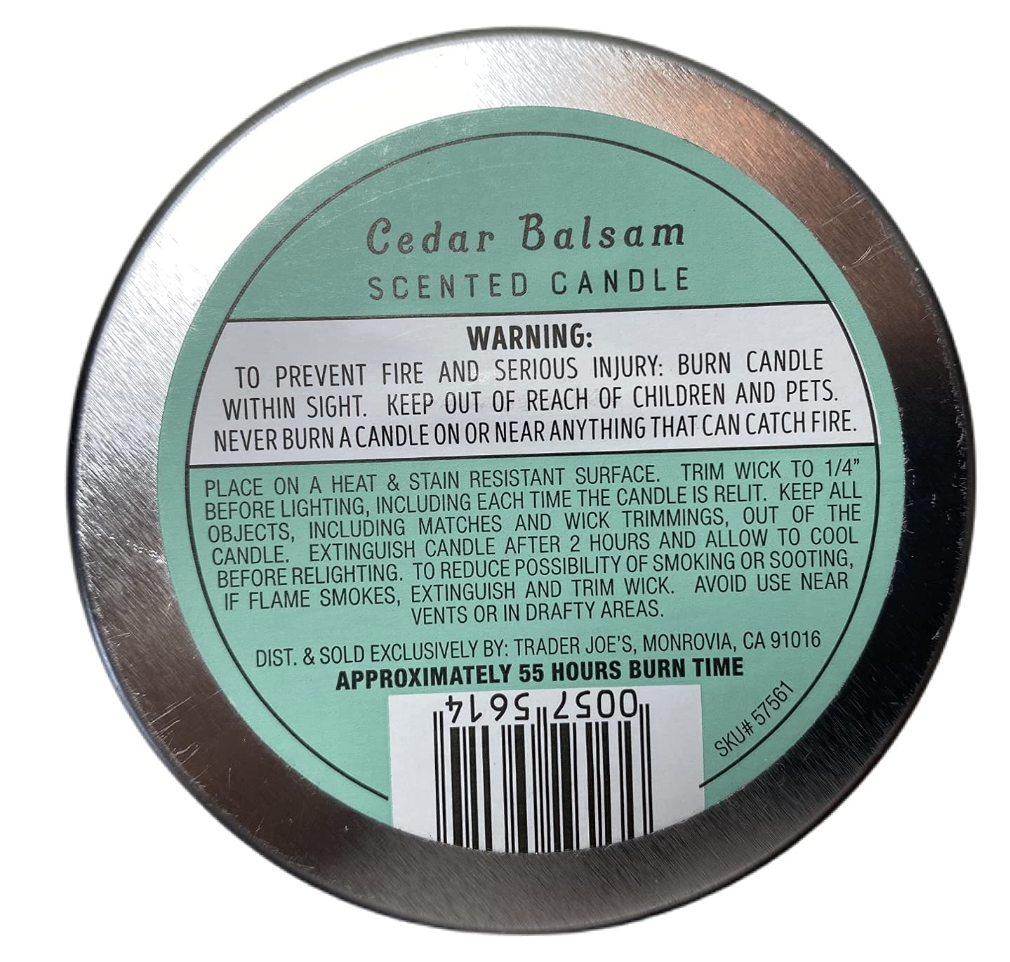 Cedar Balsam scented candle 5.7 oz tin pack of 2