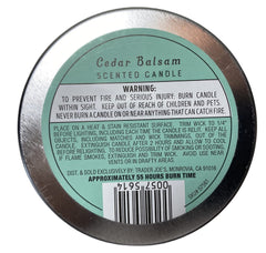 Cedar Balsam scented candle 5.7 oz tin pack of 2