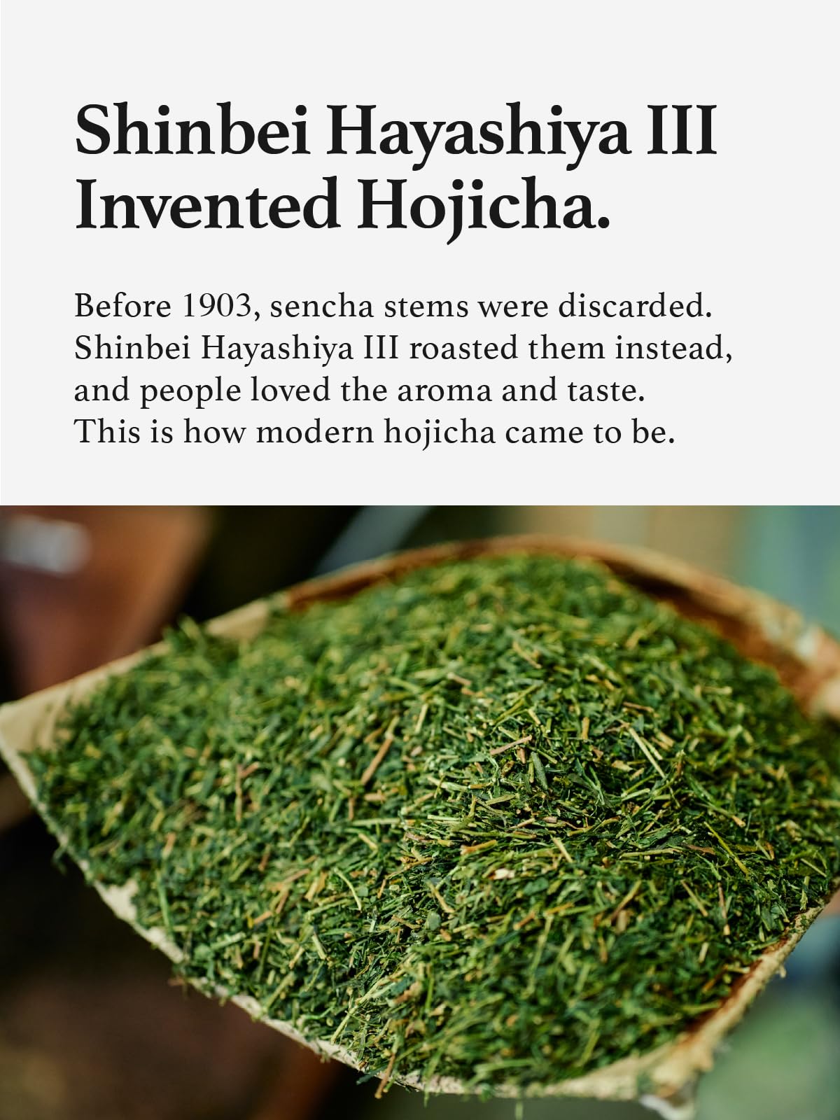 Traditional drum roasted hojicha aroma