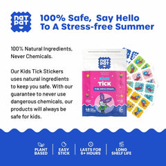 TrailPatch Tick Stickers for Kids on clothing example