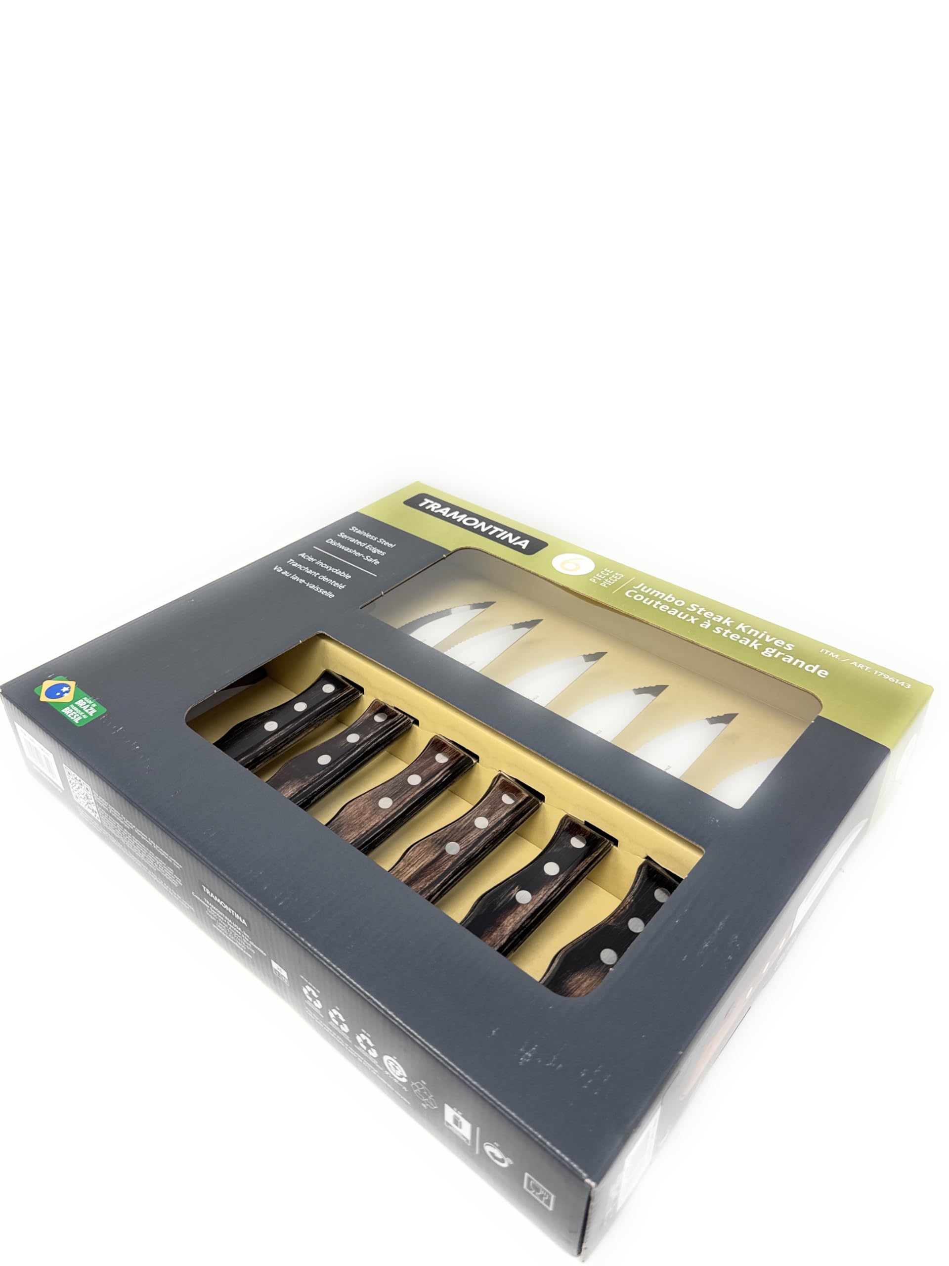 Jumbo steak knives set tramontina 6 pieces