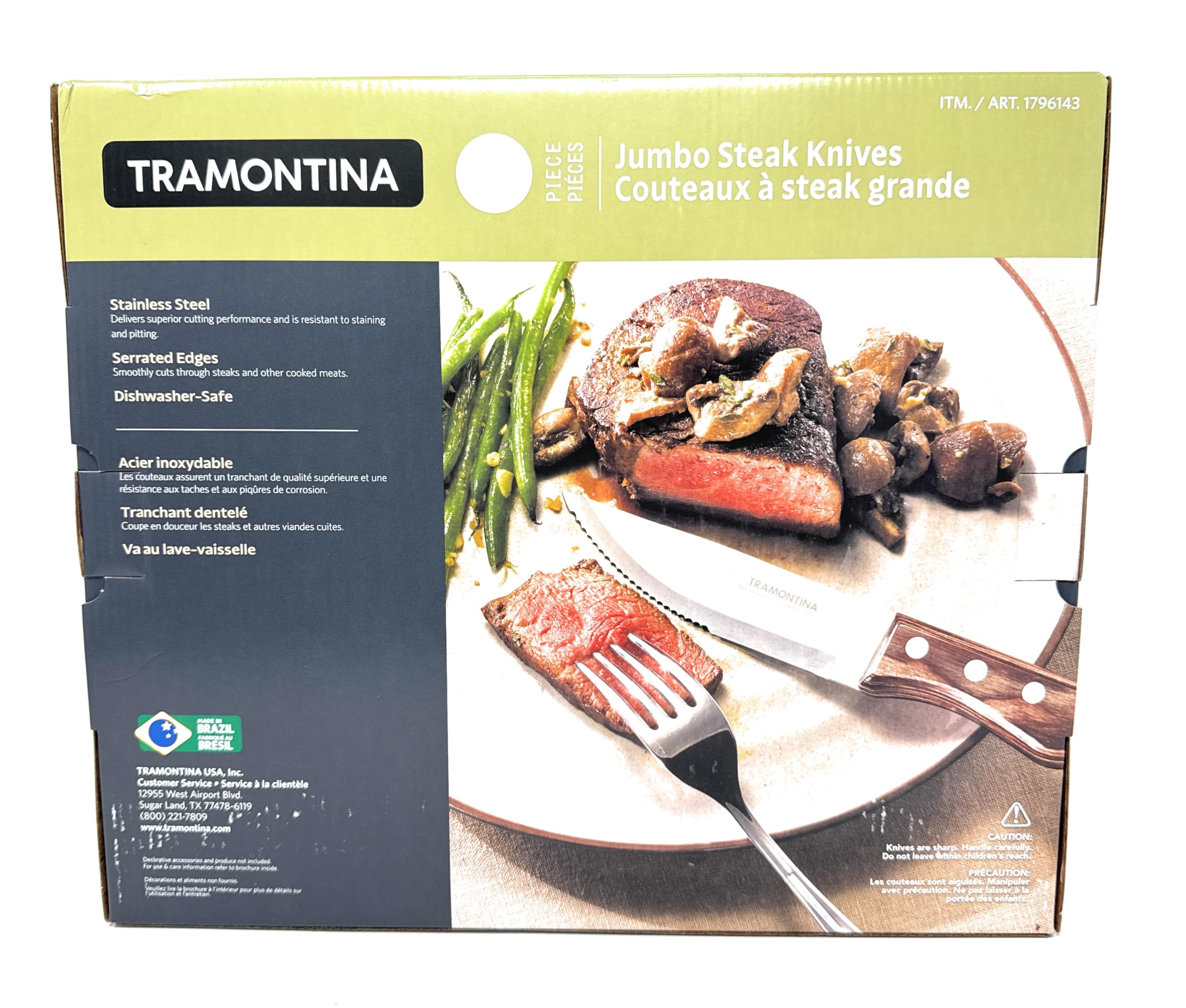 Steak knives set 6 pieces tramontina jumbo