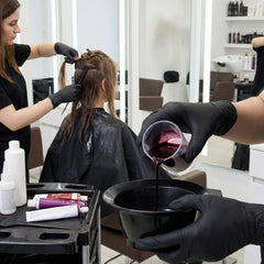 Acrylic hair color measuring cups with widened base to prevent spills