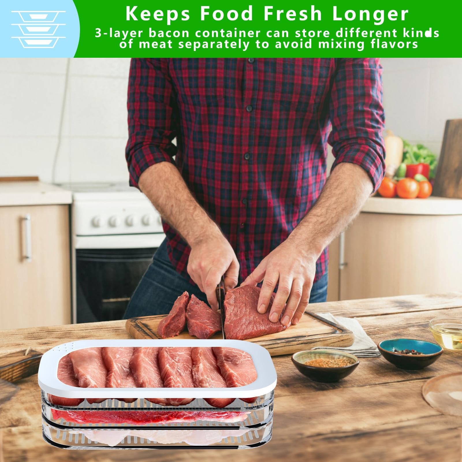 18.6oz capacity for cold cuts and cheese in fridge
